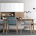 Nordic Dining Table and Chair Combination 3d model