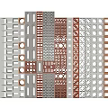 Architectural Perforated Wall Panel In Modern Style With Geometric Cutouts And White Gray Brown Tones