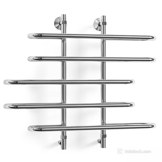 Stainless Steel Wall Mounted Towel Rack for Bathroom Accessories with Multiple Bars Modern Design 3d model 