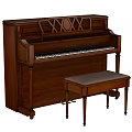 Brown Wooden Yamaha Upright Piano Musical Instrument with Classic Design