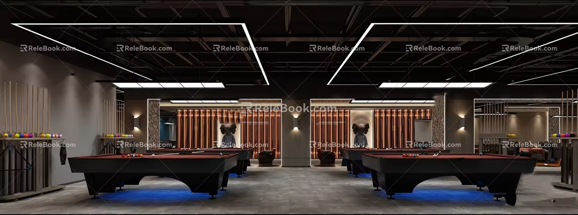 Modern Billiard Room 3d model