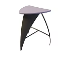 Modern Purple Conical Stool With Metal Frame And Fan Shaped Seat