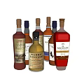 Various Premium Whiskey Brands Bottles Display With Speyburn Talisker And Macallan Labels