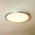 Modern Round White Flush Mount Ceiling Light With Soft Illumination Design