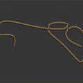 Brown And White Twisted Rope With Curved Shape On Dark Background 3d model