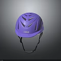 Purple Sports Helmet With Logo Ventilated Design And Adjustable Straps