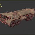 Tan Military Fuel Truck With Large Tank And Multiple Wheels Structure