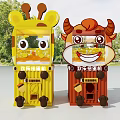 Giraffe and Cow Shaped Amusement Toy Vending Machines for Outdoor Playground Fun