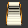 Modern Accent Chair With Orange Curved Frame And White Padded Seat Back