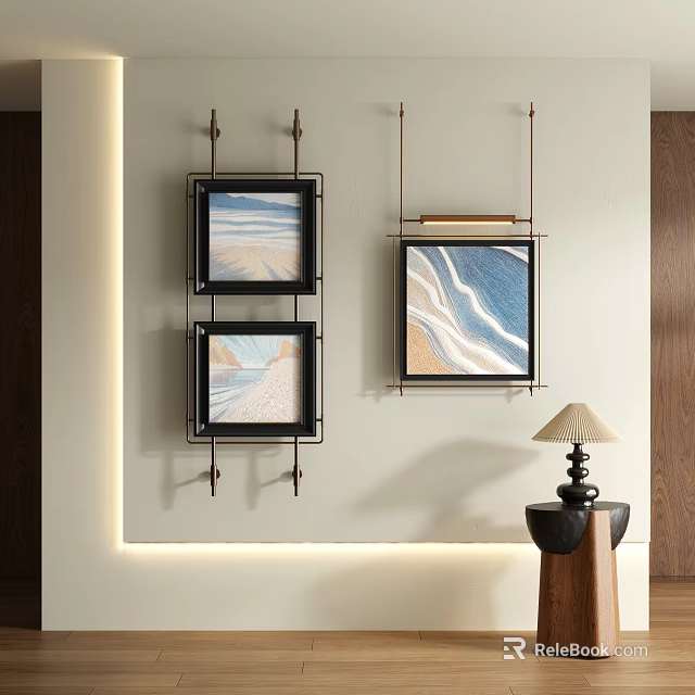 Modern Abstract Paintings as Framed Wall Art for Home Interior Decor 3d model 