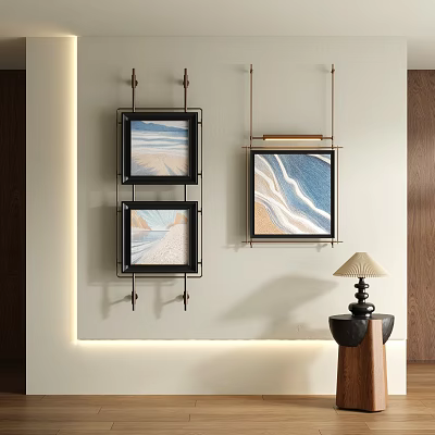 Modern Abstract Paintings as Framed Wall Art for Home Interior Decor 3d model