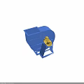 Blue Industrial Centrifugal Fan With Circular Inlet Square Housing And Stand