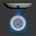 Blue Kitchen Scale With Silver Tray And Round Dial For Home Weighing Use