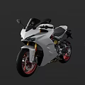 Sleek White Sport Motorcycle With Streamlined Modern Design Red Rims And Black Accents