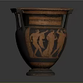 Ancient Greek Vase Sculpture With Carved Figures And Intricate Decorative Patterns