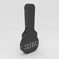 Black Guitar Shaped Object With Symbols And Numbers On Its Surface