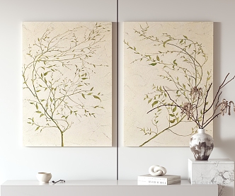 Modern Plant Painting Decorative Painting Hanging Painting 3d model