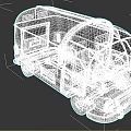 Yellow Retro Van With Purple Roof And Large Curved Windshield Design