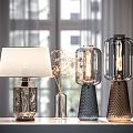 Stylish Modern Table Lamps With Glass Bases And Fabric Shades For Home Decor