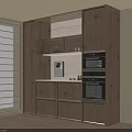 Modern Wooden Sideboard With Built in Lighting Appliances And Window Blinds
