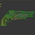 Classic Vintage Revolver with Ornate Wooden Grip and Engraved Metal Body Design