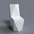 Modern Geometric Toilet Design With Sleek White Finish And Contemporary Style