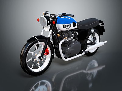 Modern Motorcycle Triumph Bonneville Two-wheeled Motocross Motorcycle Road Race Motorcycle Motor Vehicle 3d model