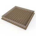 Square Shaped Grid Structure With Regular Protrusions And Smooth Base Design