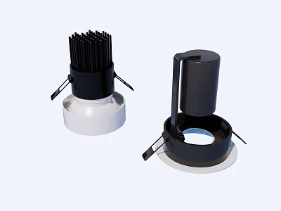 Modern Downlights and Spotlights with Black White Design for Home Interior Lighting 3d model