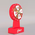 Nanyang Square Lucky Prize Wheel With Red Base And Multiple Sections 3d model