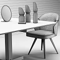 Modern Dining Table Set With Glass Top Golden Legs And Gray Fabric Chairs