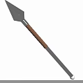 Medieval Metal Spear With Brown Ring Textured Long Handle Design