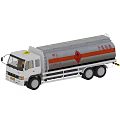 Utility Vehicle Gasoline Tanker Truck With Orange Stripe And Hazard Sign