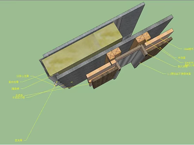 Building Component Structure With Metal Plate Connecting Components And Support Elements 3d model