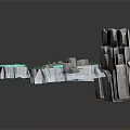 3D Rocky Landscape Scene With Green Grass Colorful Patches And Small Trees