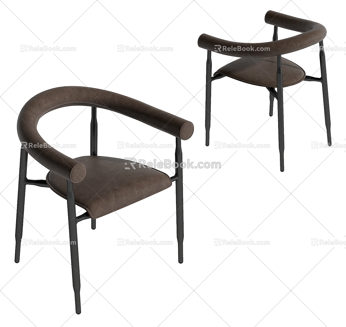 Middle style dining chair 3d model