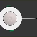 White Round Computer Cooling Fan With Green Mounts And Connecting Cable 3d model