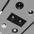 Modern Recessed Downlights and Spotlights with Black and White Frames for Ceiling 3d model