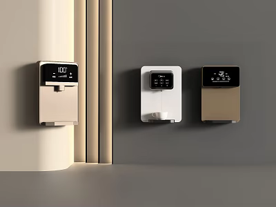 Wall Mounted Smart Water Dispensers with Digital Display in Different Colors for Daily Use 3d model