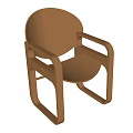 Brown Modern Leisure Chair With Armrests Comfortable Seat And Sleek Design Structure