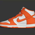 Stylish Orange And White High Top Sneakers With White Laces And Rubber Sole Design