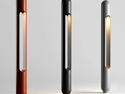 Modern Tall Floor Lamps in Brown Black Gray with Vertical Illuminated Design for Home Decor 3d model