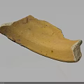 Yellow Curved Wood And Stone Decorative Tray With Natural Rustic Texture