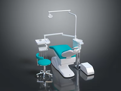 Modern Professional Dental Equipment Including Treatment Chair Light Instrument Tray And Assistant Chair 3d model