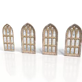 Architectural Arched Windows With Intricate Carved Details And Classical Design Elements