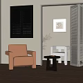 Modern Single Sofa Middle Ancient Single Sofa 3d model
