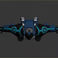 Futuristic Blue Armored Sci Fi Character With Extraterrestrial Creature In Battle Scene