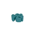 Turquoise Flower Shaped Sofa Stool With Modern Padded Smooth Surface Design