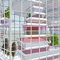 Modern Glass Facade Office Building With Multi Storey Interior Layout And Green Plants