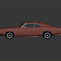 Classic Red Two Door Sedan With Smooth Shiny Exterior And Ground Reflections
